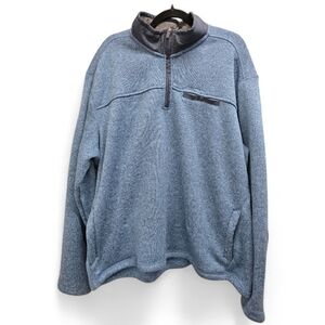 Eddie Bauer Blue Fleece Quarter Zip Pullover XXL Sherpa Lined Outdoor Hiking